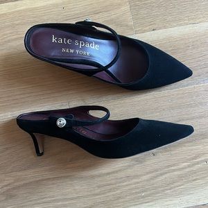 Kate Spade Women’s Black Mule Heels Diamond